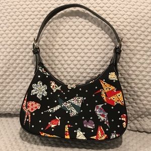 Origami Small Handbag with Crystals on One Side